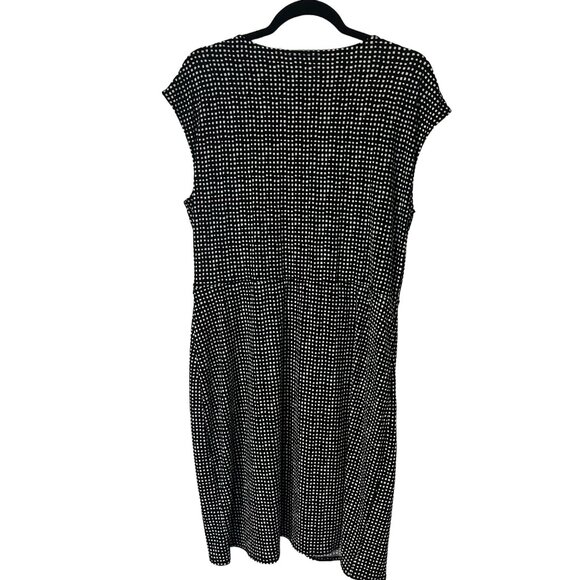 Michael by Michael Kors Black White Print Wrap Dress XL (Plus Size) - Picture 2 of 8